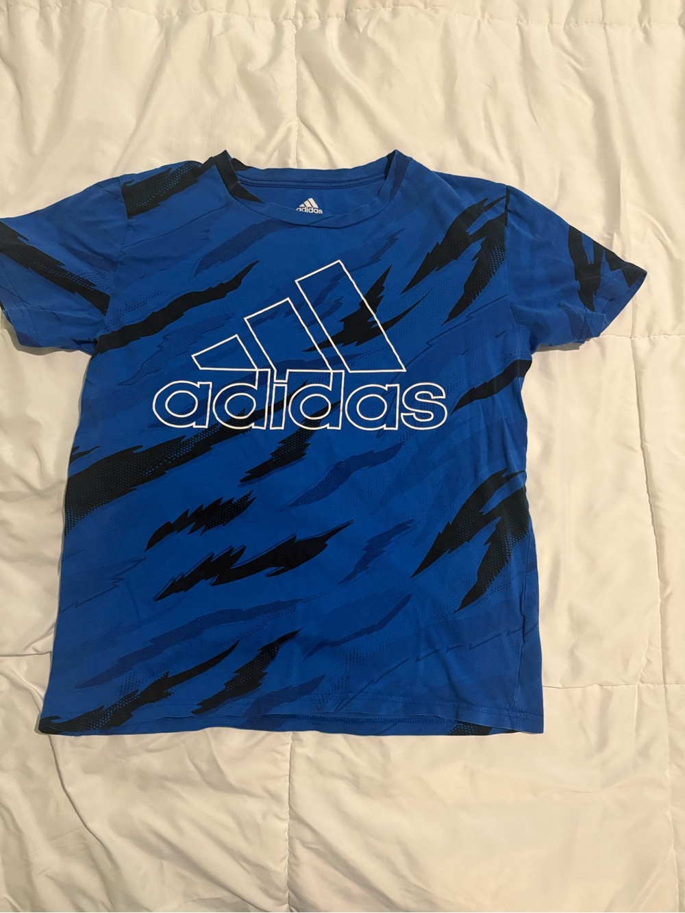 adidas Blue Short-Sleeve Graphic Logo Tee